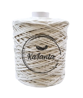 Bavlnená šnúra Kafanta 3 mm/500m - natural MAXI KLUBKO