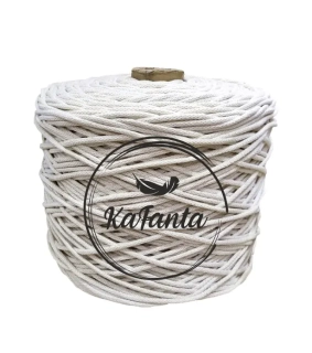 Bavlnená šnúra KaFanta 5 mm/500m - natural MAXI KLUBKO