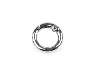 Kovová karabína guľatá - 13 mm - nikl