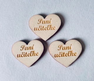 Drevené srdiečko Paní učiteľke