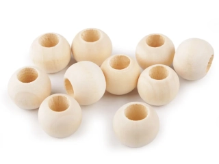 Drevená korálka Ø20 MAXI prievlak - natural VÝHODNÉ BALENIE 20ks