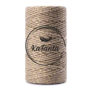 Macrame priadza KaFanta PREMIUM 3mm/100m - beige gold