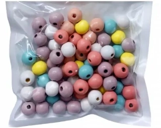Farebné korálky 10mm pastelové - VÝHODNÉ BALENIE 70KS