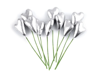 Srdiečko na drôtiku strieborné