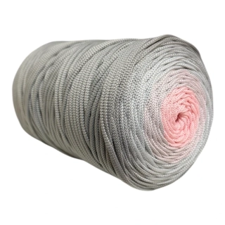 Polyesterová priadza plochá 5mm/220m ombré klbko grey