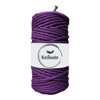 Bavlnená šnúra KaFanta 3 mm - baklažán