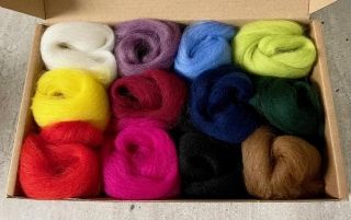 Ovčie rúno česané - sada základných farieb 50g