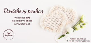 Darčeková poukážka elektronická - 20 Eur