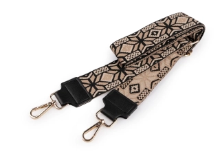 Látkový popruh na kabelku - béžovo zlatá