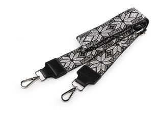 Látkový popruh na kabelku - šedá platina