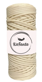 Polyesterová priadza plochá 3mm/100m - šampaň