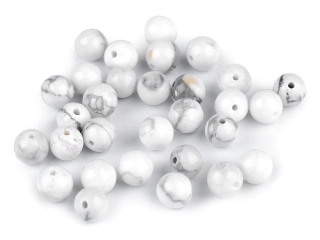 Minerálne korálky Howlit Ø6 mm - 10 ks