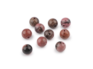 Minerálne korálky Rodonit tmavý Ø6 mm - 10 ks