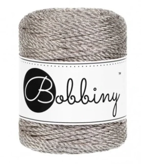 Macrame Bobbiny 3PLY regular metallic platinum