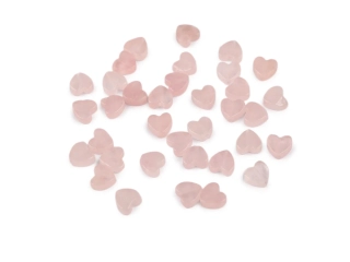 Sklenená korálka srdca Ø6 mm - svetlo ružová - 10 ks
