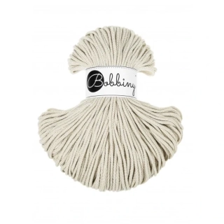 Bobbiny Junior 3 mm Cashmere Beige – bavlnená šnúra 100 m na macramé a háčkovanie