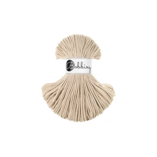 Bobbiny Junior 3 mm Warm Beige – bavlnená šnúra 100 m na macramé a háčkovanie