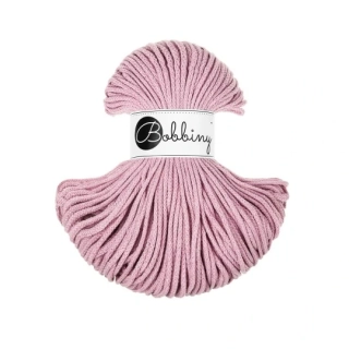 Bobbiny Junior 3 mm Dusty Rose – bavlnená šnúra 100 m na macramé a háčkovanie