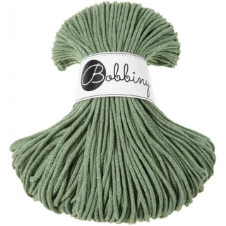 Bobbiny Junior 3 mm Eucalyptus Green – bavlnená šnúra 100 m na macramé a háčkovanie