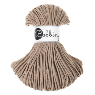 Bobbiny Junior 3 mm Sand – bavlnená šnúra 100 m na macramé a háčkovanie