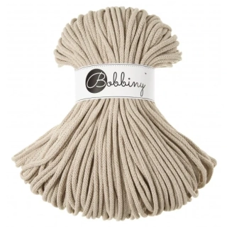 Bobbiny Premium 5 mm Beige – bavlnená šnúra 100 m na macramé a háčkovanie