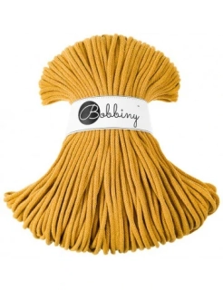 Bobbiny Premium 5 mm Mustard – bavlnená šnúra 100 m na macramé a háčkovanie