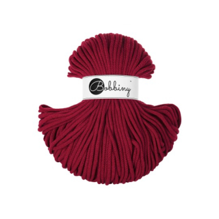 Bobbiny Premium 5 mm Red Velvet – bavlnená šnúra 100 m na macramé a háčkovanie