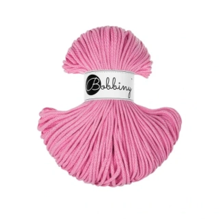 Bobbiny Junior 3 mm Bubblegum Pink – bavlnená šnúra 100 m na macramé a háčkovanie