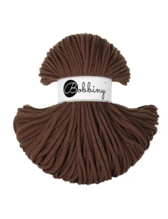 Bobbiny Premium 5 mm Chocolate Brown – bavlnená šnúra 100 m na macramé a háčkovanie