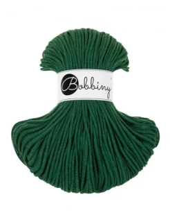 Bobbiny Junior 3 mm Pine Green – bavlnená šnúra 100 m na macramé a háčkovanie