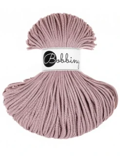 Bobbiny Junior 3 mm Mauve – bavlnená šnúra 100 m na macramé a háčkovanie