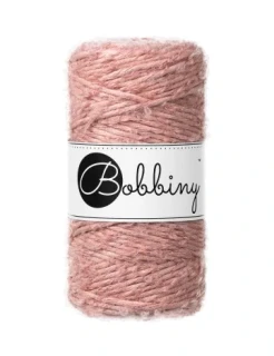 Bobbiny Bouclé 3 mm - šnúra s alpakou 100 m Blush