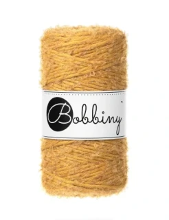 Bobbiny Bouclé 3 mm - šnúra s alpakou 100 m Mustard
