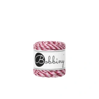 Bobbiny 3PLY Baby 1,5 mm / 35 m – bavlnená šnúra na macramé Candy Cane