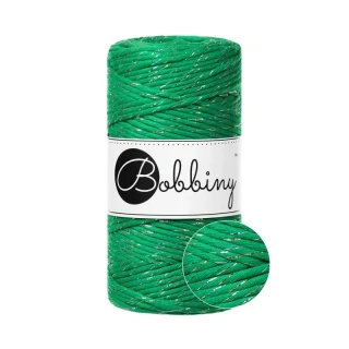 Bobbiny Macramé 3 mm – Shiny Jade Green, 100 m