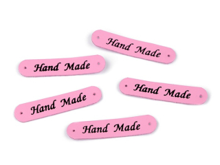Ceduľka Hand made - ružová