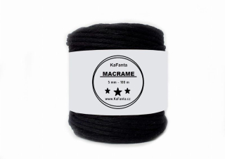 Macrame priadza KaFanta 5mm/100m - čierna