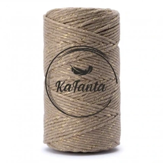 Macrame priadza KaFanta PREMIUM 3mm/200m - beige gold