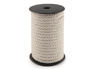 Bavlnená šnúra na výrobu macrame dúhy Ø8 mm - režná svetlá